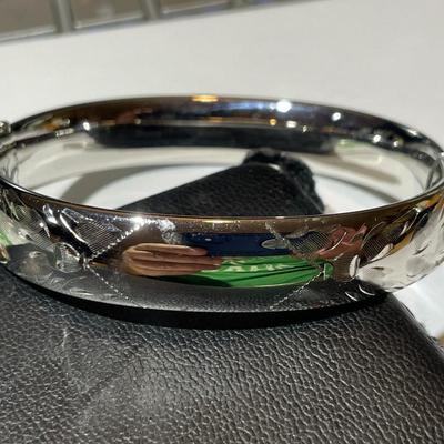 Vintage Never Worn Condition Sterling Silver .925 Standard 7" Bangle Bracelet 1/2" Wide as Pictured.