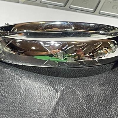 Vintage Never Worn Condition Sterling Silver .925 Standard 7" Bangle Bracelet 1/2" Wide as Pictured.