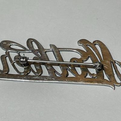 Vintage Sterling Silver .925 Marcasite "Mother" Pin in VG Preowned Condition.