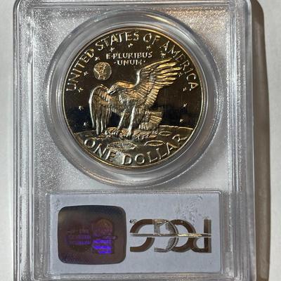 PCGS CERTIFIED 1973-S PROOF68 DEEP CAMEO CLAD EISENHOWER DOLLAR AS PICTURED.