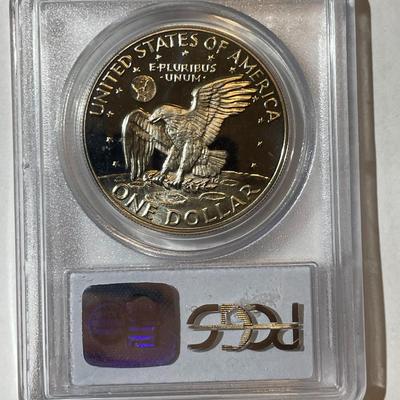 PCGS CERTIFIED 1973-S PROOF68 DEEP CAMEO CLAD EISENHOWER DOLLAR AS PICTURED.