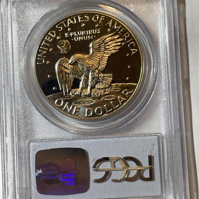 PCGS CERTIFIED 1973-S PROOF68 DEEP CAMEO CLAD EISENHOWER DOLLAR AS PICTURED.