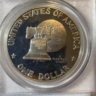 PCGS CERTIFIED 1976-S PROOF68 DEEP CAMEO SILVER EISENHOWER DOLLAR AS PICTURED.
