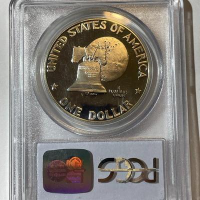 PCGS CERTIFIED 1976-S PROOF68 DEEP CAMEO SILVER EISENHOWER DOLLAR AS PICTURED.