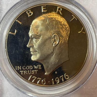 PCGS CERTIFIED 1976-S TYPE-II PROOF69 DEEP CAMEO CLAD EISENHOWER DOLLAR AS PICTURED.