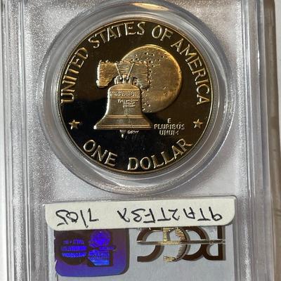 PCGS CERTIFIED 1976-S TYPE-II PROOF69 DEEP CAMEO CLAD EISENHOWER DOLLAR AS PICTURED.