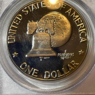 PCGS CERTIFIED 1976-S TYPE-II PROOF69 DEEP CAMEO CLAD EISENHOWER DOLLAR AS PICTURED.