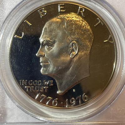 PCGS CERTIFIED 1976-S TYPE-II PROOF69 DEEP CAMEO CLAD EISENHOWER DOLLAR AS PICTURED.