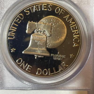 PCGS CERTIFIED 1976-S TYPE-II PROOF68 DEEP CAMEO CLAD EISENHOWER DOLLAR AS PICTURED.