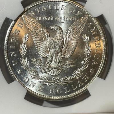 NGC CERTIFIED 1880-S "LARGE-S" NICE ORIGINAL MS63 GRADED MORGAN SILVER DOLLAR AS PICTURED.