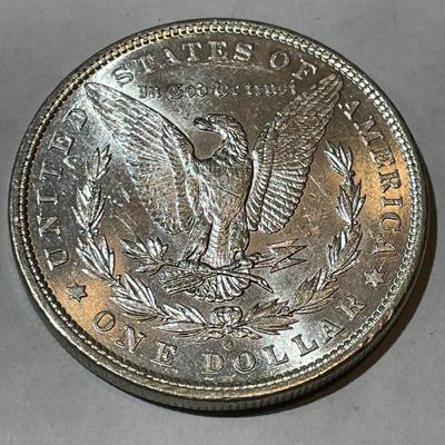 1880-O "MICRO-O" CHOICE AU58 CONDITION MORGAN SILVER DOLLAR AS PICTURED.