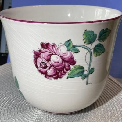 Vintage Tiffany & Co. Strasbourg Flowers Portugal Cache Pot 6.5" Tall in Good Preowned Condition.