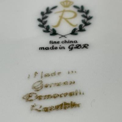 Vintage GDR Reichenbach Porcelain Footed Pierced Serving Bowl 11" Diameter in VG Preowned Condition.