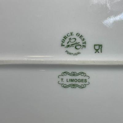 T. LIMOGES Appetizer/Bread Tray 13" Long, Made in Portugal in VG Condition.