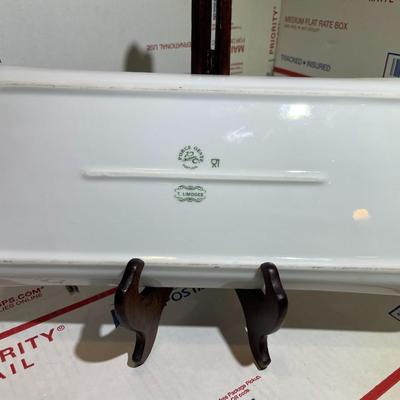 T. LIMOGES Appetizer/Bread Tray 13" Long, Made in Portugal in VG Condition.