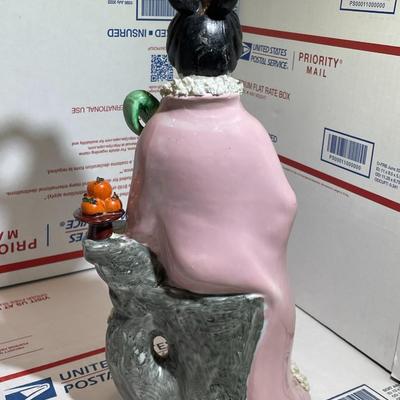 Vintage Chinese 20th Century Porcelain/Bisque Lady Figurine 12" Tall and in Good Preowned Condition.