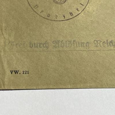 Vintage World War II German Envelope Empty in Good Preowned Condition.