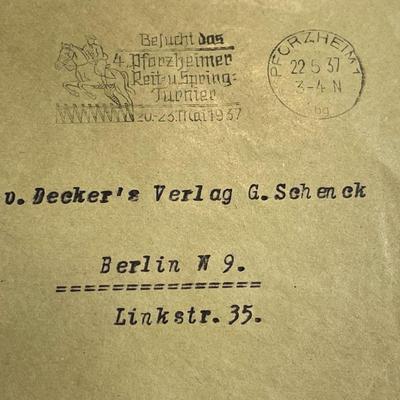 Vintage World War II German Envelope Empty in Good Preowned Condition.