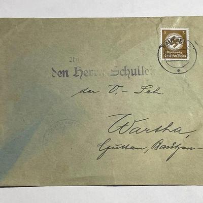 Vintage World War II German Envelope Empty in Good Preowned Condition.