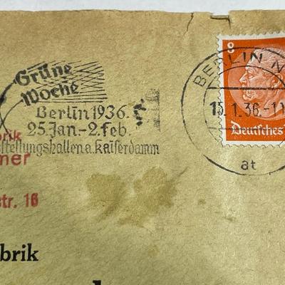 Vintage Pre-World War II German Envelope Empty in Good Preowned Condition.