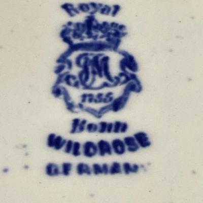 Vintage Flow Blue Plate 6.75" Diameter Royal Bonn Wildrose Germany in Good Preowned Condition.