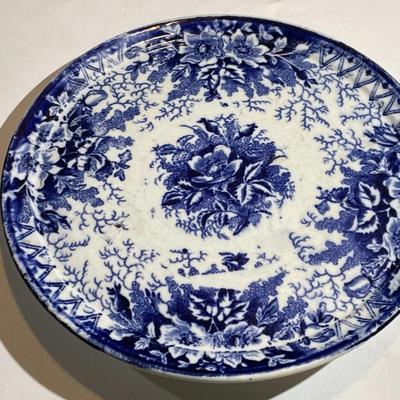 Vintage Flow Blue Plate 6.75" Diameter Royal Bonn Wildrose Germany in Good Preowned Condition.
