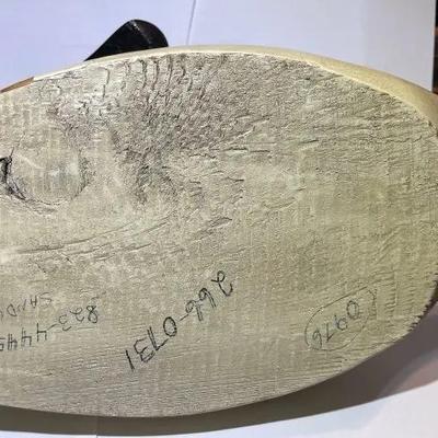 VINTAGE Large 17" White Swan/Goose Wooden Decoy Hand Carved 18" Long in Good Preowned Condition.