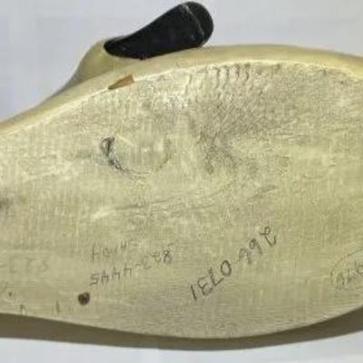 VINTAGE Large 17" White Swan/Goose Wooden Decoy Hand Carved 18" Long in Good Preowned Condition.