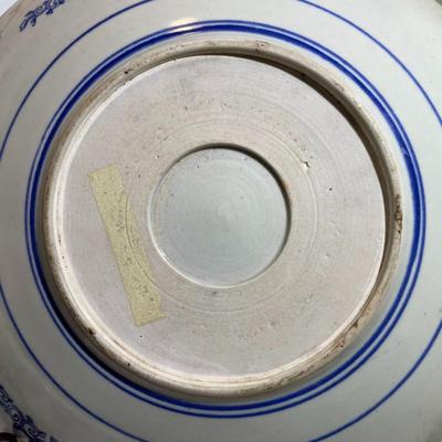 Early Japanese Edo Period 11.5" Stoneware Figural Plate in Good Preowned Condition.