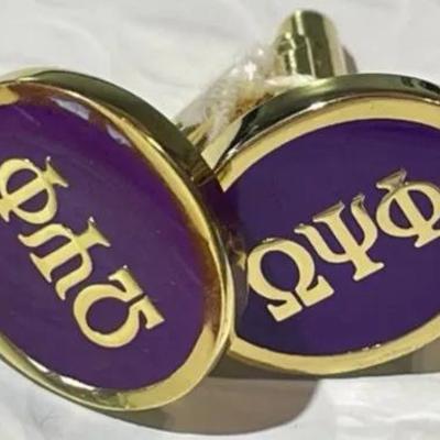 Vintage College Fraternity "Omega Psi Phi" Cufflinks in Never Worn Condition.