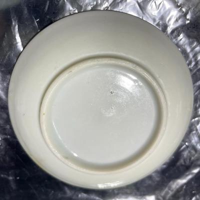 19th Century Hand Painted Chinese Mini Butterfly Plate 3" Diameter in Good Preowned Condition.