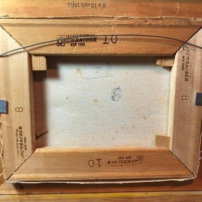 Vintage Mid-Century Oil on Canvas Painting Unsigned Frame Size 11" x 13" Preowned from an Estate.