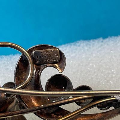 Vintage "A & Z" Dainty 1/20 12K Gold Filled on Silver Flower Pin in Good Preowned Condition.