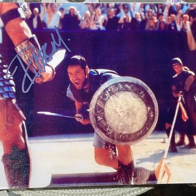 Russell Crowe Hand Signed Autographed Gladiator Movie Scene Photograph 8" x 10" in a Protective Holder.