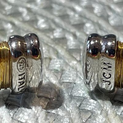 Italian Designer JCM Designer Wire Wrapped Flexible Sterling Silver Cuff Bracelet in VG Preowned Condition. (Standard Size).