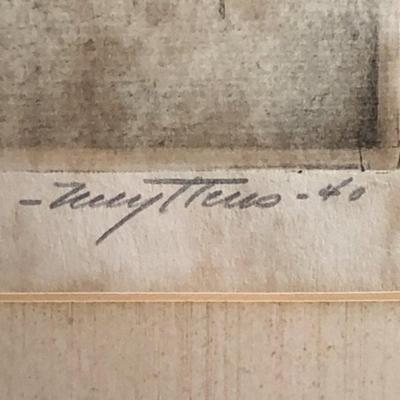 Original Pierre Nuyttens "Chinese Merchant" Etching Frame Size 14.75" x 18.75" Preowned from an Estate as Pictured.