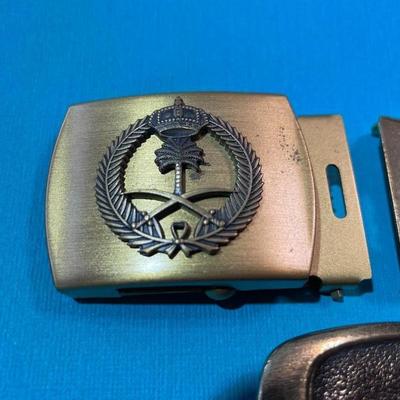 (3) Vintage Men's Belt Buckles in Good Preowned Condition as Pictured.