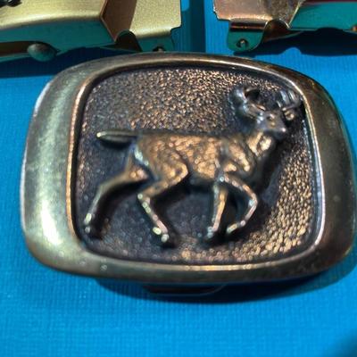 (3) Vintage Men's Belt Buckles in Good Preowned Condition as Pictured.