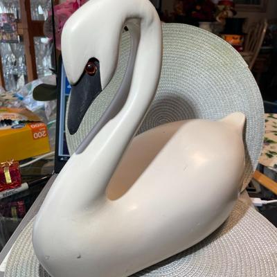 Vintage Large 16" Long Swan/Goose Decoy in Good Preowned Condition Seems Like a Hollowed-Out Center Wooden/Composite Material.
