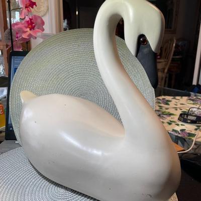 Vintage Large 16" Long Swan/Goose Decoy in Good Preowned Condition Seems Like a Hollowed-Out Center Wooden/Composite Material.