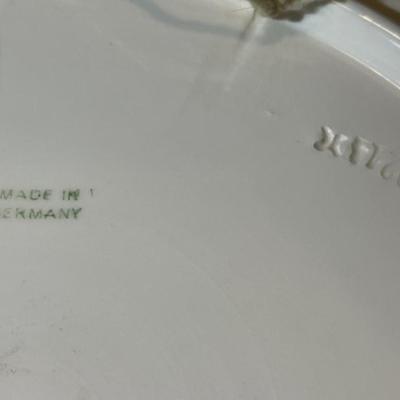 Vintage Germany Majolica Charger 13" Decorative Wall 3-D Plate Mountain Cottage Scenery.