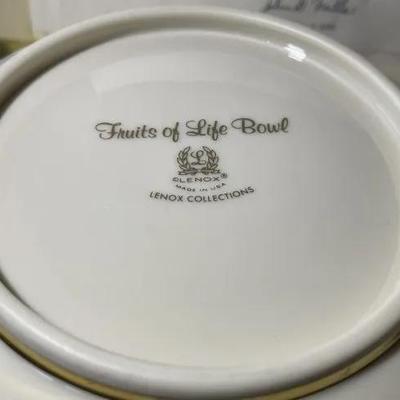 Vintage Lenox Fruits of Life 9" Diameter Round Vegetable Bowl in Original Box as Pictured.