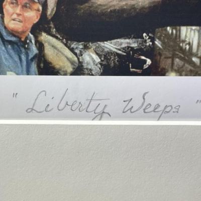 Liberty Weeps by Diane McGovern Limited Edition #1/25 18.5" x 23" Preowned from an Estate Matted Unframed.