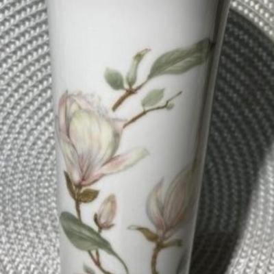 Hutschenreuther Selb #7955 Germany Porcelain Floral Vase 8" Tall in Good Preowned Condition.