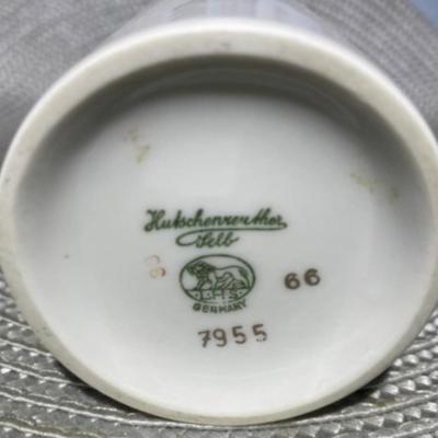 Hutschenreuther Selb #7955 Germany Porcelain Floral Vase 8" Tall in Good Preowned Condition.