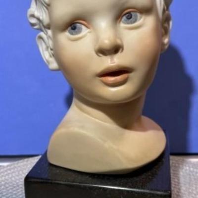 Vintage CYBIS Boy Bust 9.5" Tall Porcelain Figurine in VG Preowned Condition.