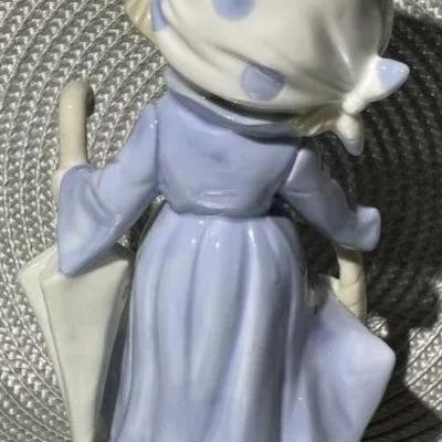 Vintage KPM Porcelain Little Girl Figurine 7.75" Tall in Good Preowned Condition.