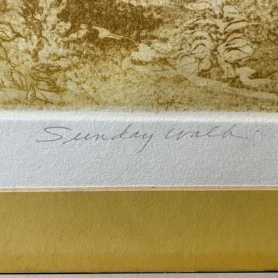 An Original Joan Purcell Pencil Signed Artist Proof Etching 16" x 20" Matted/Unframed as Pictured.