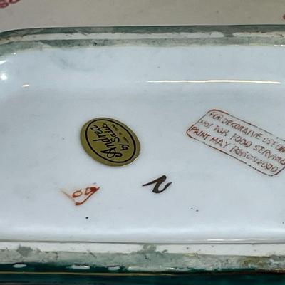 Andrea by Sadek Very Heavy Asian Style 6" x 8.5" Rectangle Serving Bowl in VG Preowned Condition.