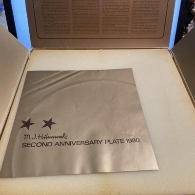 Hummel Plate Plaque 10" Spring Dance Anniversary Plate 1980 w/Coa in Original Box w/Paperwork as Pictured.